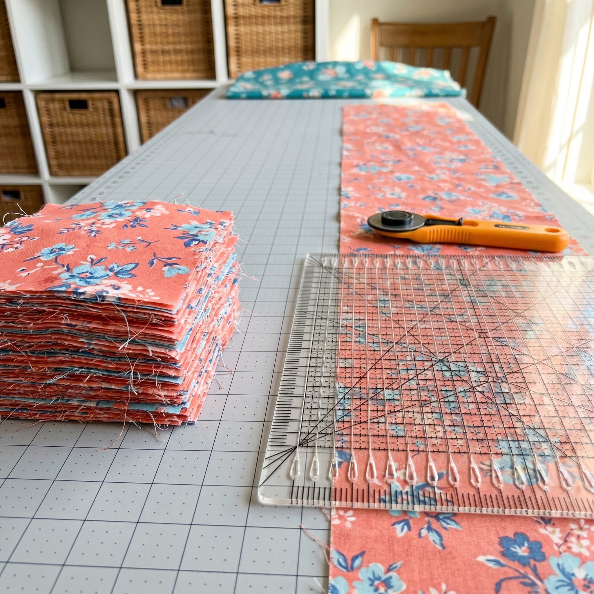Strips cut with the ruler