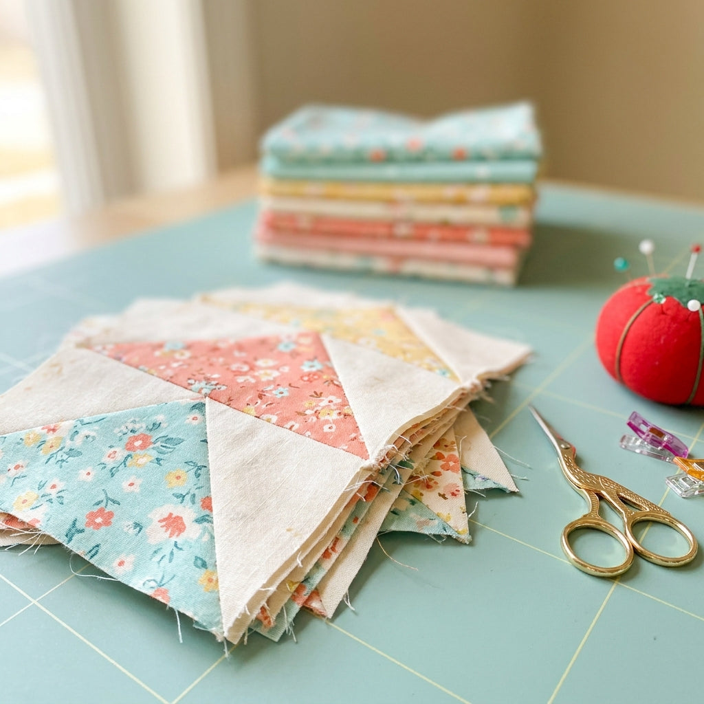 Stack of quilt blocks