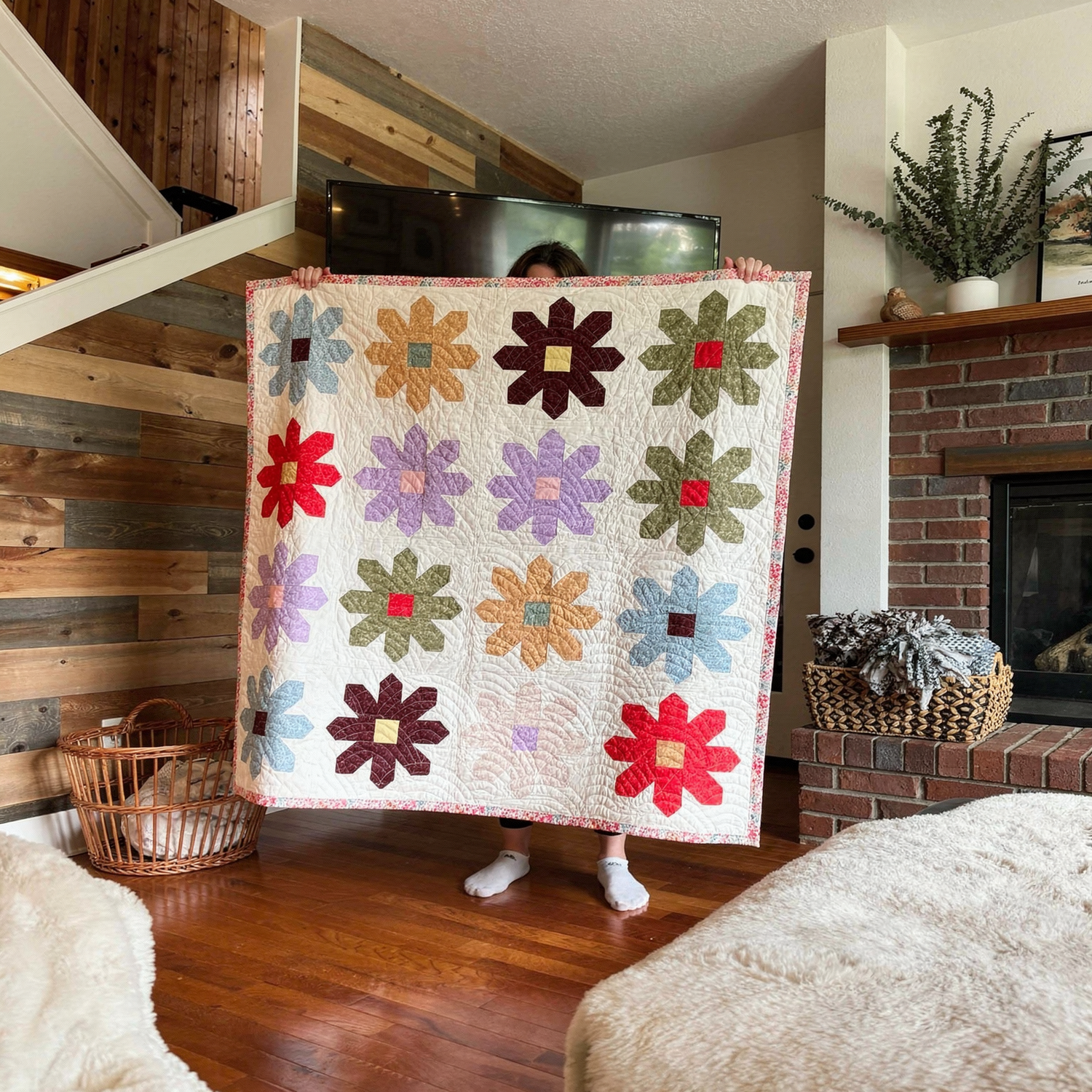 Finished flower quilt